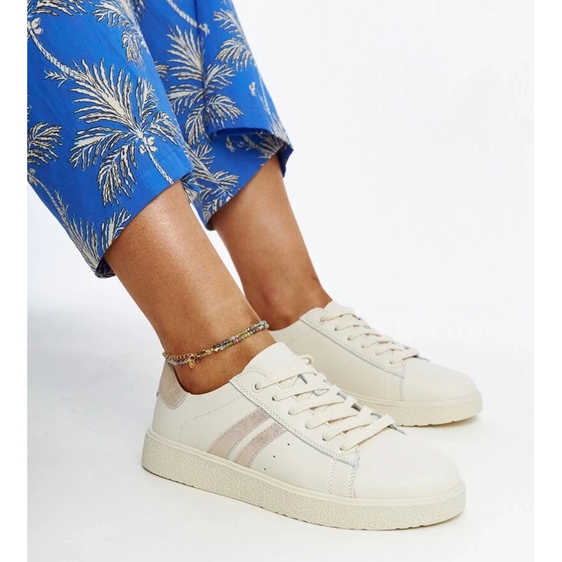 D/GMR Kožené šněrovací tenisky Camilla béžové béžový