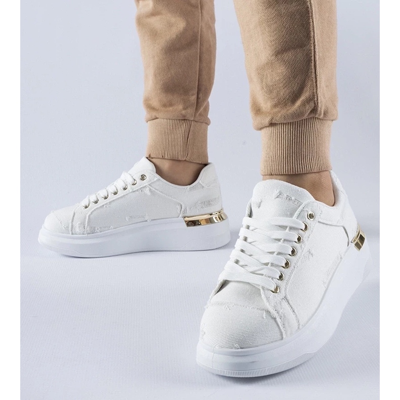 D/GMR Bílé tenisky na platformě Osson bílý