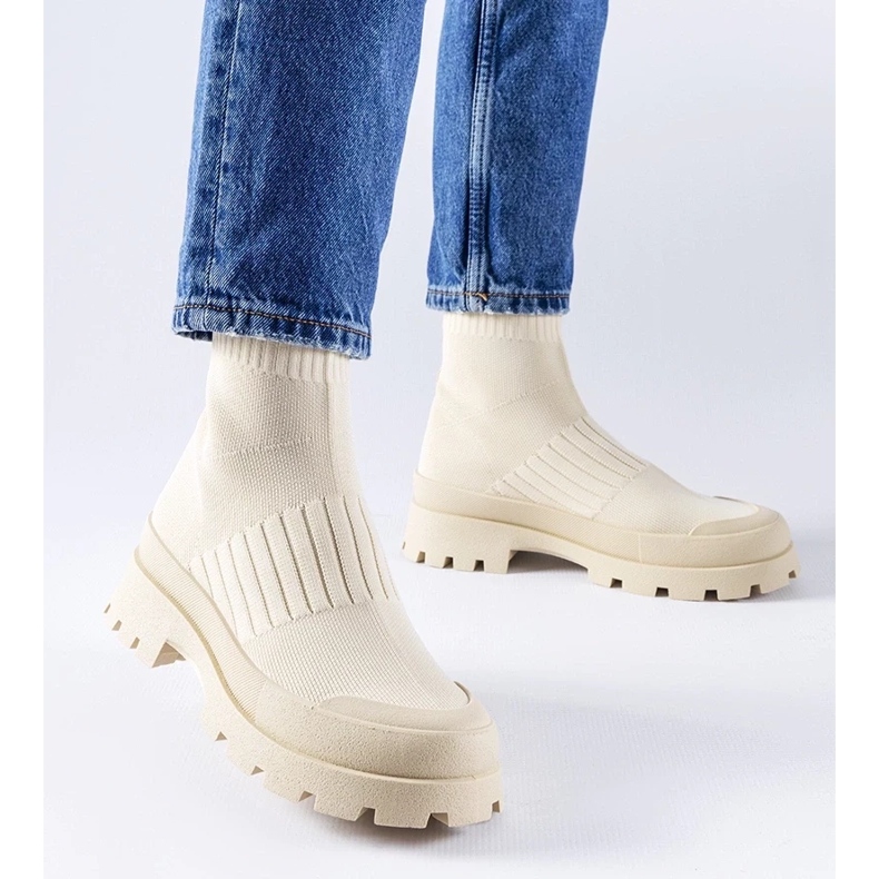 D/GMR Béžové tenisky s pružným svrškem Varden béžový