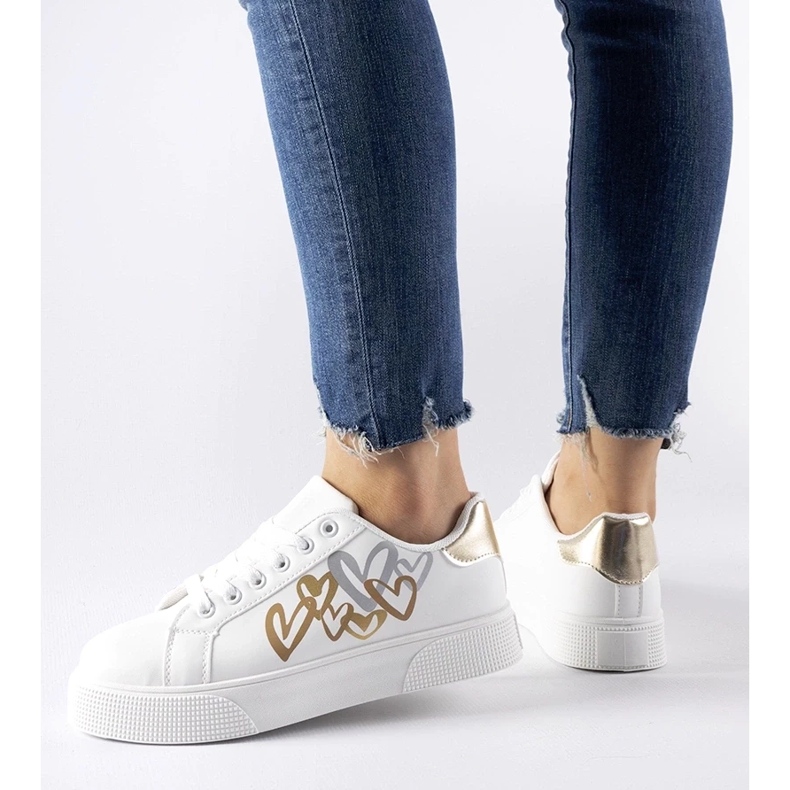 D/GMR Bílé a zlaté tenisky na platformě Montclair bílý