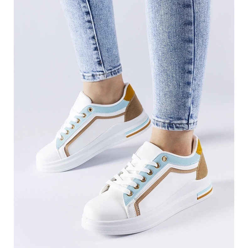 D/GMR Bílé a modré tenisky Mayfield bílý