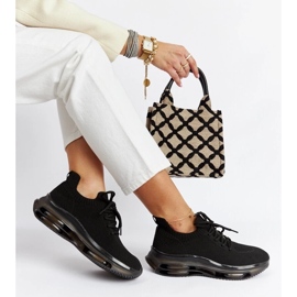 D/GMR Černé tenisky na platformě Goe JJ2N4080 černá D/GMR Černé tenisky na platformě Goe JJ2N4080 černá