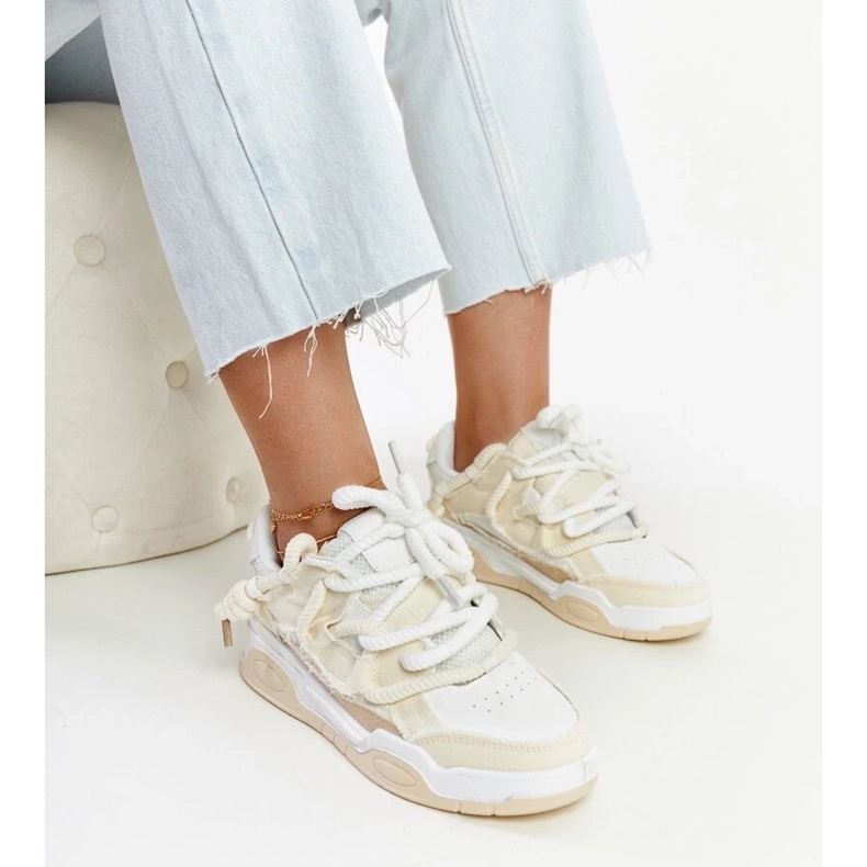 D/GMR Béžové tenisky s látkovými vložkami Melilot béžový D/GMR Béžové tenisky s látkovými vložkami Melilot béžový