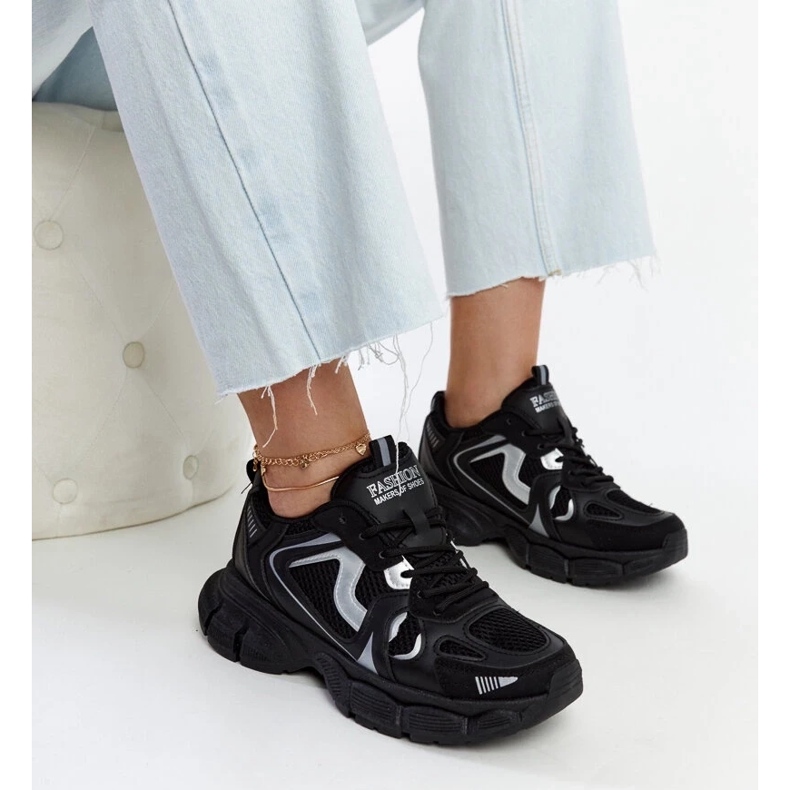 D/GMR Černé tenisky s masivní jakobínskou podrážkou černá