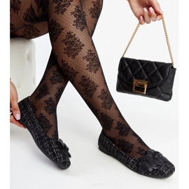 D/GMR Černé balerínky s ozdobným květem Mateja černý