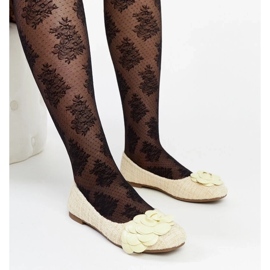 D/GMR Žluté balerínky s ozdobným květem Mateja žlutá