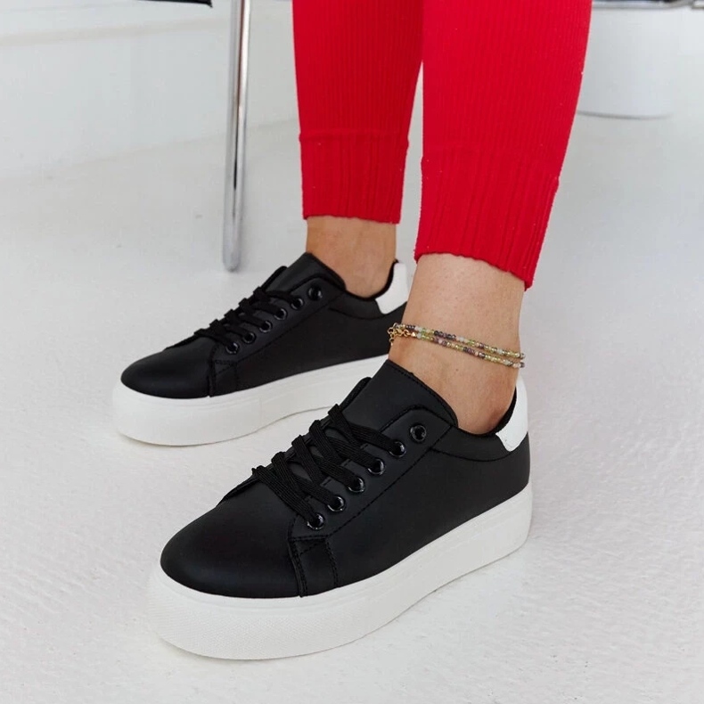 D/GMR Černé a bílé tenisky na husté podrážce ruta černá