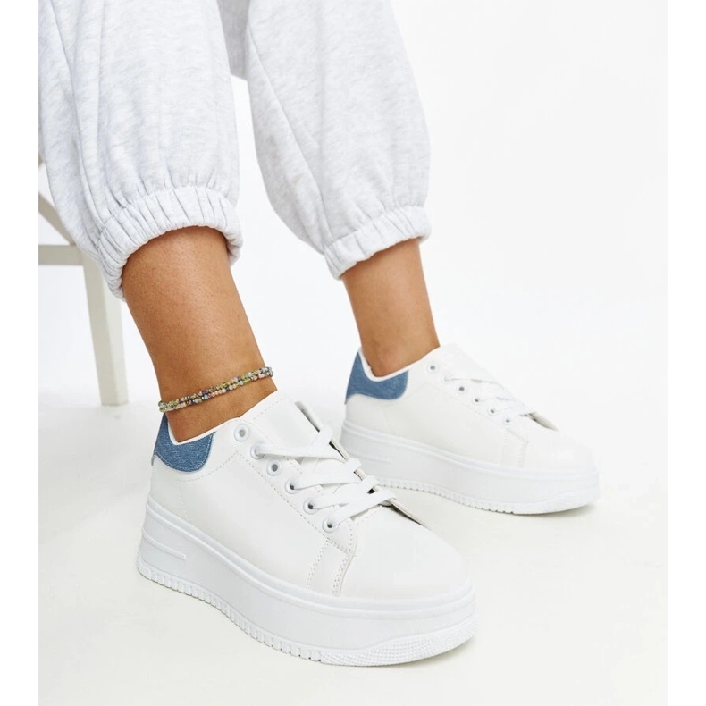 D/GMR Bílé sportovní boty na platformě Ottavia bílý D/GMR Bílé sportovní boty na platformě Ottavia bílý