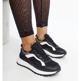 D/GMR Černé tenisky na platformě se třpytkami Evelia černý