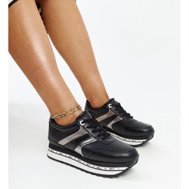 Černé tenisky na vysoké podrážce Mehari černý