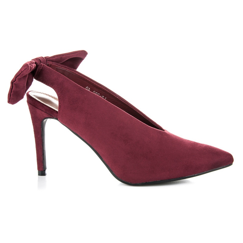 Cm Paris Semišové Lodičky S Mašlí růžový