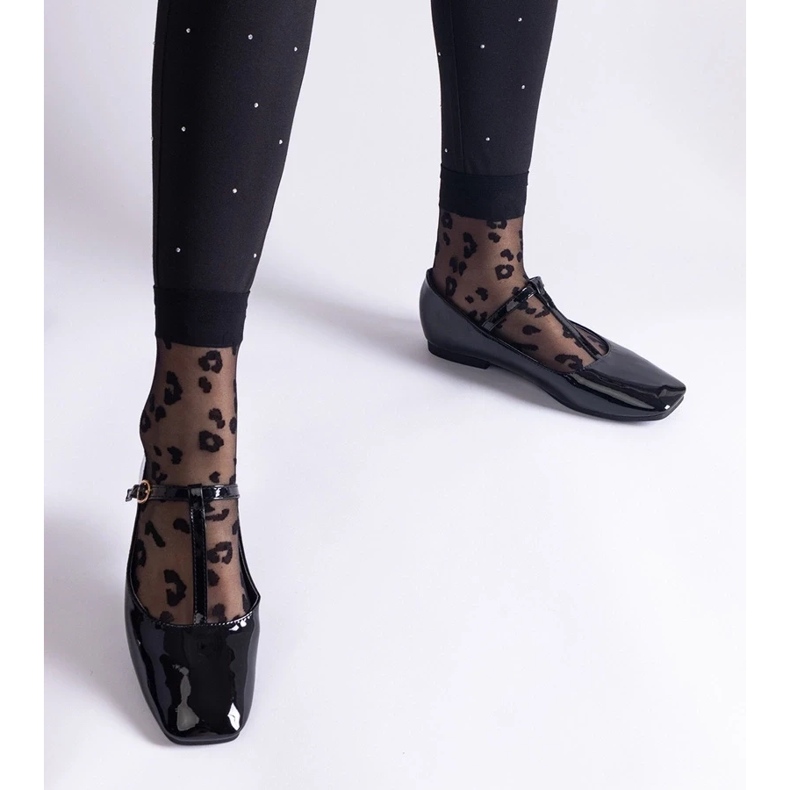 D/CEO Černé lakované balerínky s páskem Marseille černá