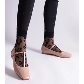 D/CEO Béžové lakované balerínky s páskem Marseille béžový