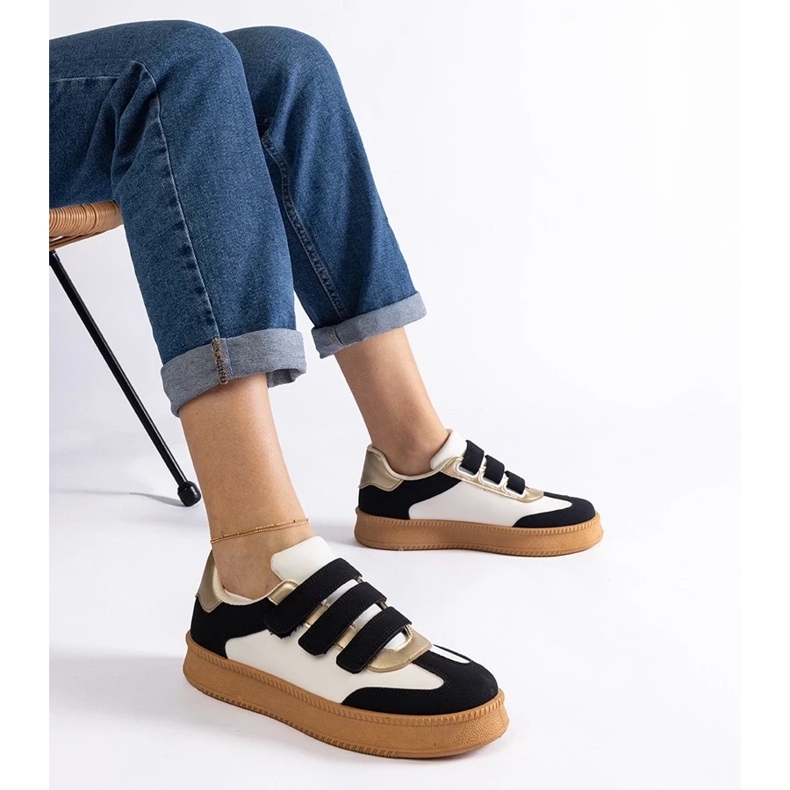 D/CEO Černé tenisky Mena se zapínáním na suchý zip černá