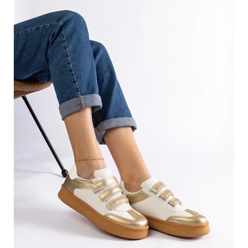 D/CEO Zlaté tenisky Mena se zapínáním na suchý zip zlatý