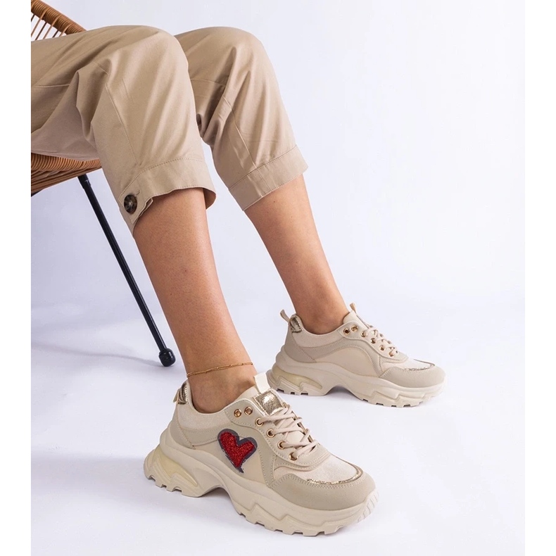 D/CEO Béžové tenisky na platformě se srdcem Martinez béžový