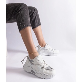 D/CEO Bílé dámské tenisky s agarovými třpytkami bílý