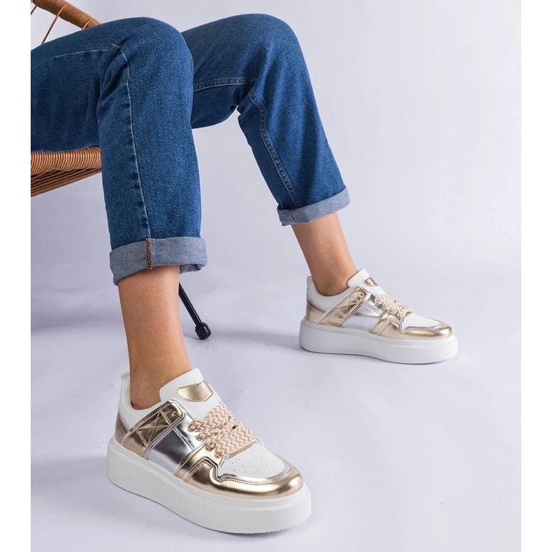 D/CEO Zlaté tenisky se stříbrnými vložkami Kimberly zlatý