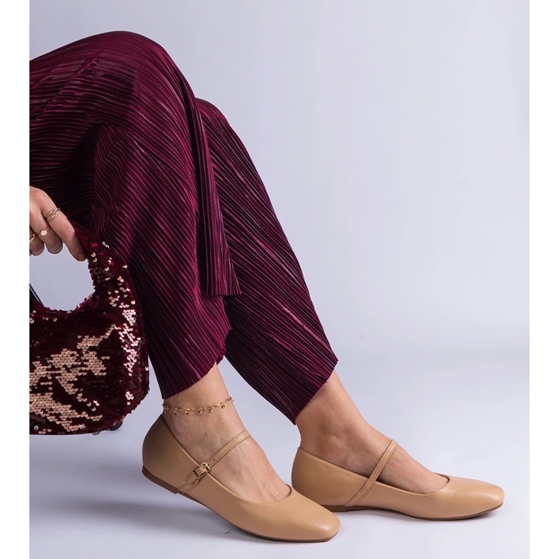 D/CEO Béžové baleríny s ekologickou kamelií béžový