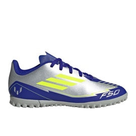 Adidas F50 Club Messi TF IH0923 Silver-Blue Footbam Shoes stříbro