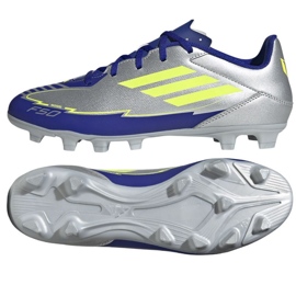 Adidas F50 Club FG/mg IH0916 Silver-Blue Shoes stříbro