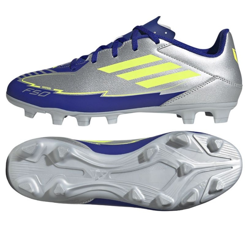 Adidas F50 Club FG/mg IH0916 Silver-Blue Shoes stříbrný