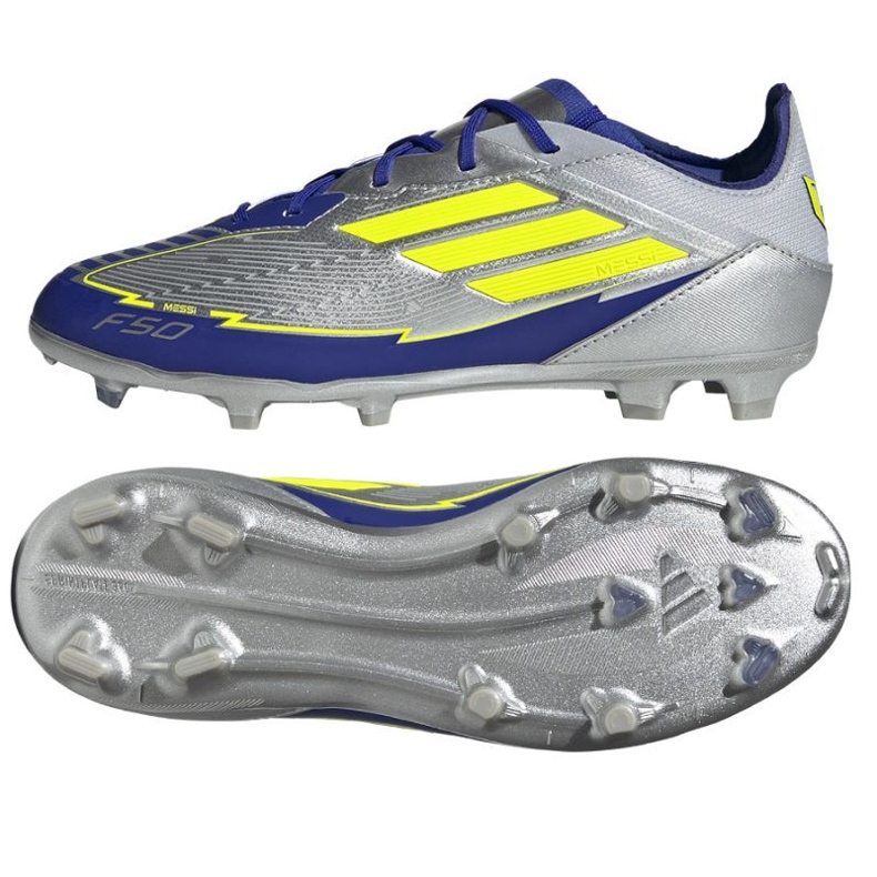 Adidas F50 Elite Messi FG IH0921 Silver-Blue Shoes stříbrný