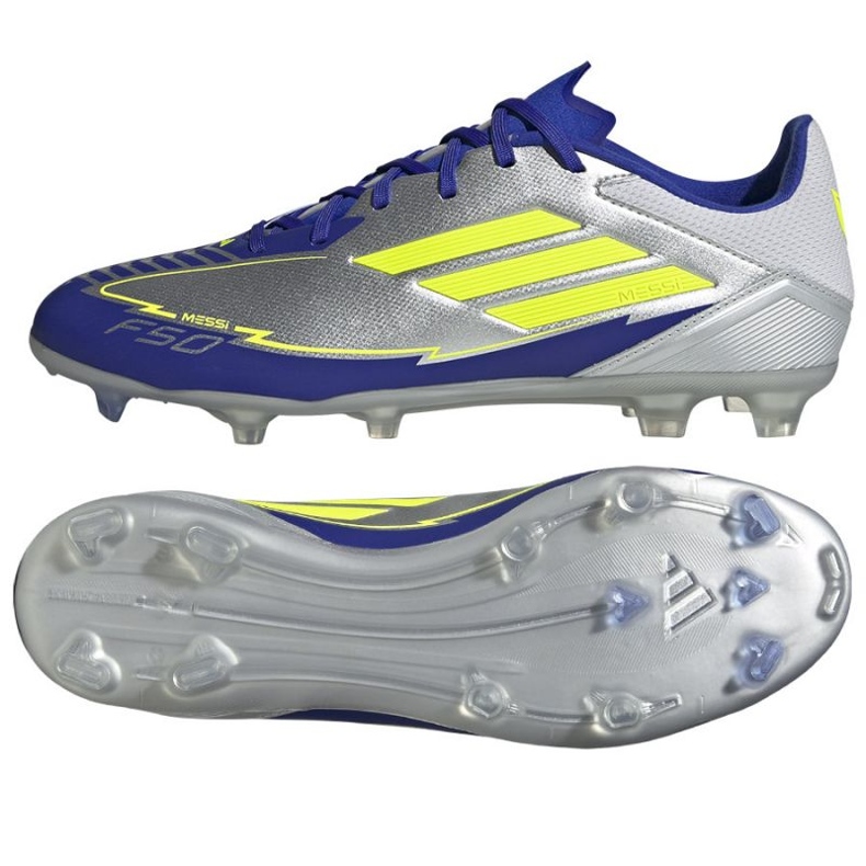 Adidas F50 League FG/mg IH0918 Silver-Blue Shoes stříbrný