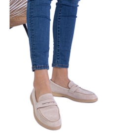 Beige Classic Openwork Mokasíny z Ekozamsz béžový