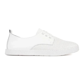 Goodin Bílé otevřené tenisky vyrobené z přírodní kůže bílý