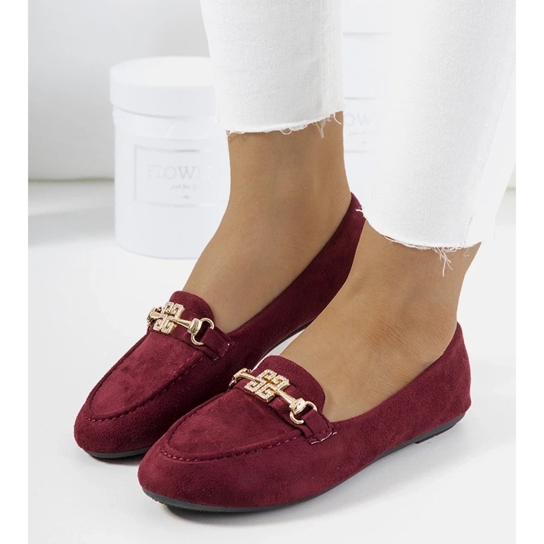 D/CEO Vínové mokasíny s Cardoso sponou červené