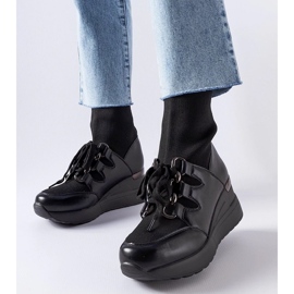 D/CEO Černé ponožkové boty Rochon na klínku černý