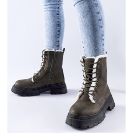 D/CEO Zelené zateplené kozačky od Tadasuni zelený