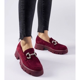 D/CEO Vínové mokasíny Giacomo s kamínky červené