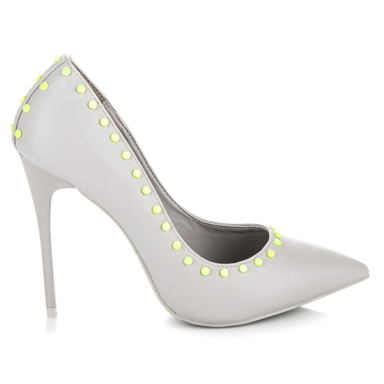 Vices New Collection Šedé vysoké podpatky šedá