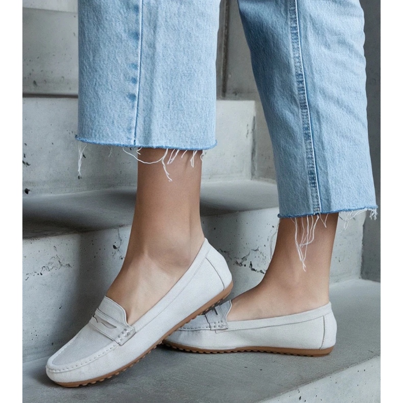 D/CEO Šedé mokasíny vyrobené z eko semiše Cellarengo šedá