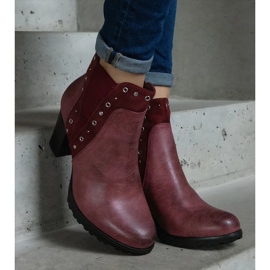 D/CEO Vínové zateplené kotníkové boty od Lilya červený