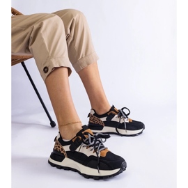 D/CEO Černé tenisky zdobené motivem zvířat Soria černá