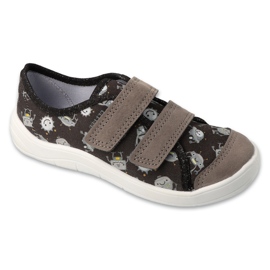 Dětské pantofle Befado pro suchý zip 772x019 černá a šedá černý