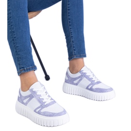 Violet Openwork tenisky na masivní podešve fialová
