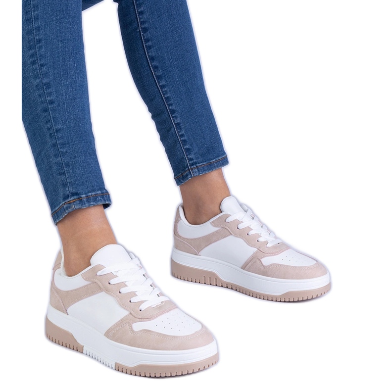 Hnědé tenisky na husté podrážce hnědý Hnědé tenisky na husté podrážce hnědý