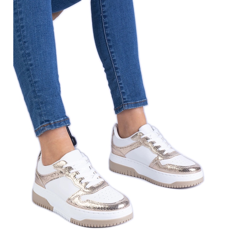 Zlaté tenisky na husté podrážce zlatý