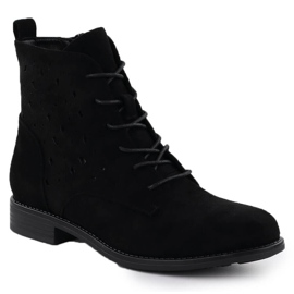 S.Barski Dámské otevřené boty Black Suede S. Barski Hy51-136 černý