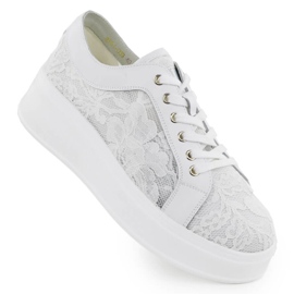 S.Barski Boty na białe S. Barski Hy51-059 Lace Platform bílý S.Barski Boty na białe S. Barski Hy51-059 Lace Platform bílý
