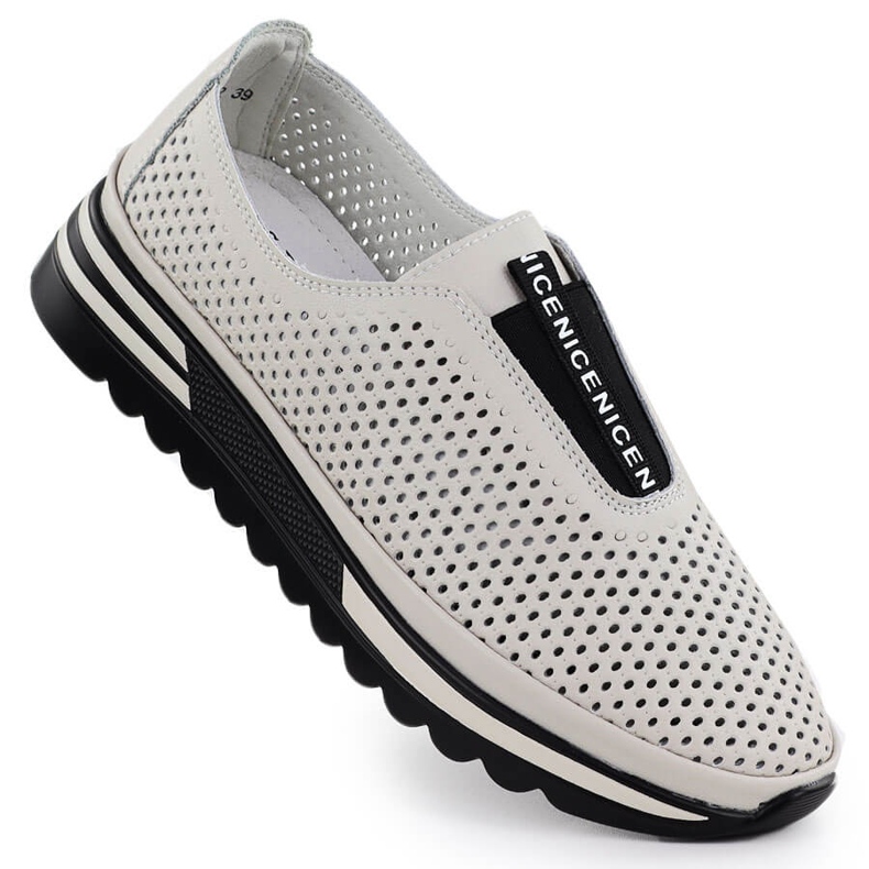 S.Barski Dámské kožené boty, Openwork Beige S. Barski LR51-672 béžový