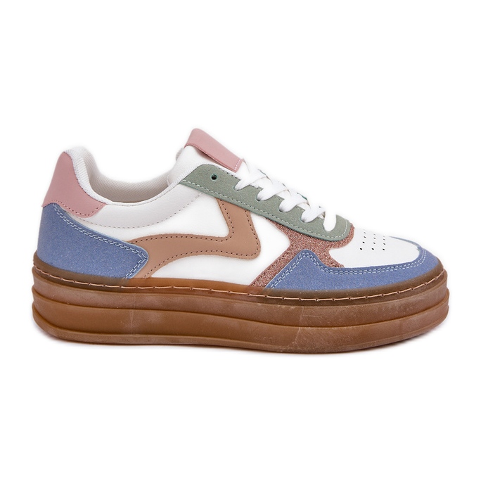 Dámské se plíží s třpytem na platformě modré modrý