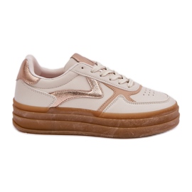 Dámské plížení na platformě Beige béžový Dámské plížení na platformě Beige béžový