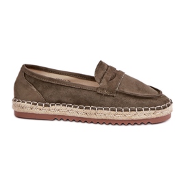 Dámské espadrilles s jutovým copním na ploché podráždě tmavě zelené zelený