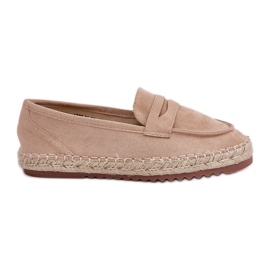 Dámské espadrilles s jutovým copním na ploché béžové podrážce béžový
