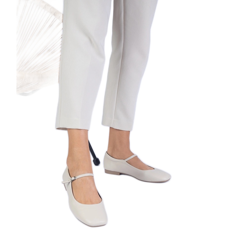 Beige Classic Eco -Teather Ballerinas béžový